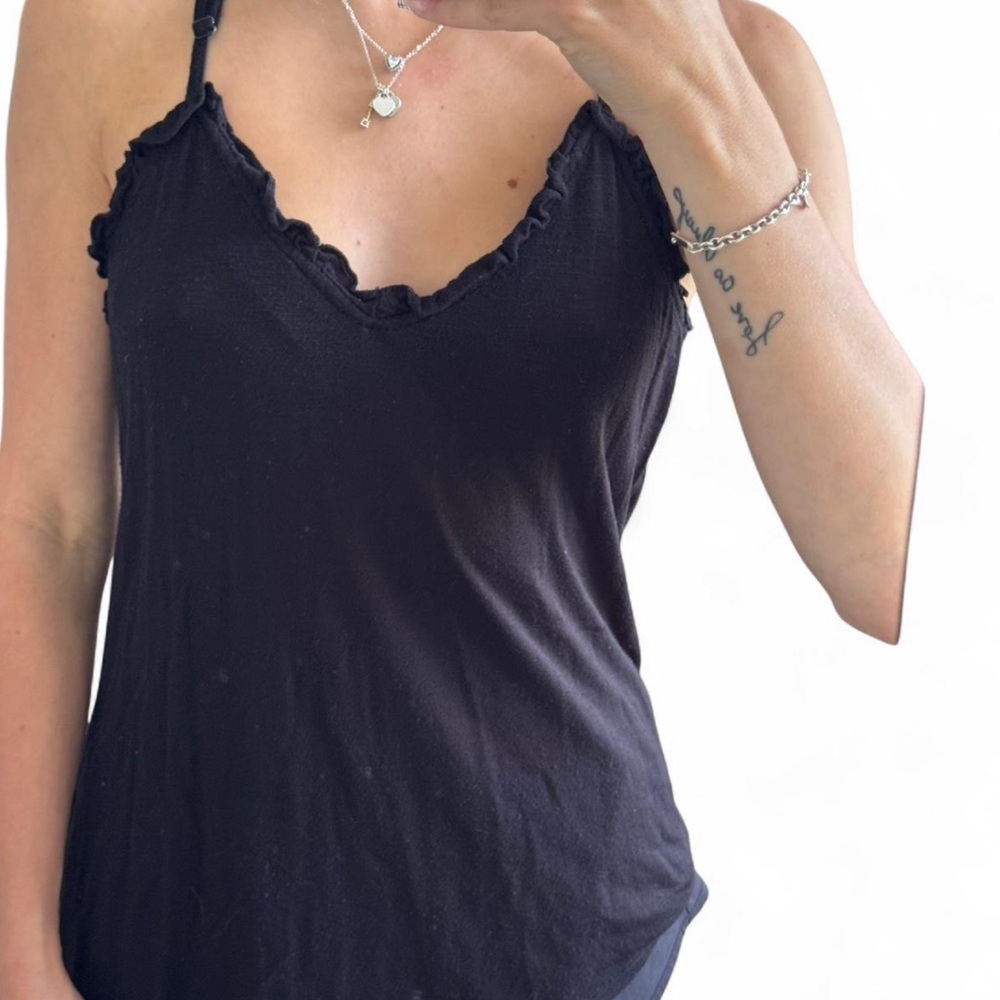 Maurices Black Ruffled Tank Top